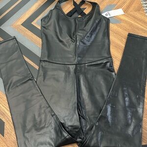 Mono B Shiny Black Jumpsuit